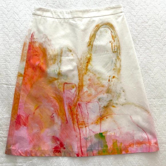 Anthropologie Claire Desjardins Watercolour Painter's Palette Skirt Size 6 - Picture 1 of 7